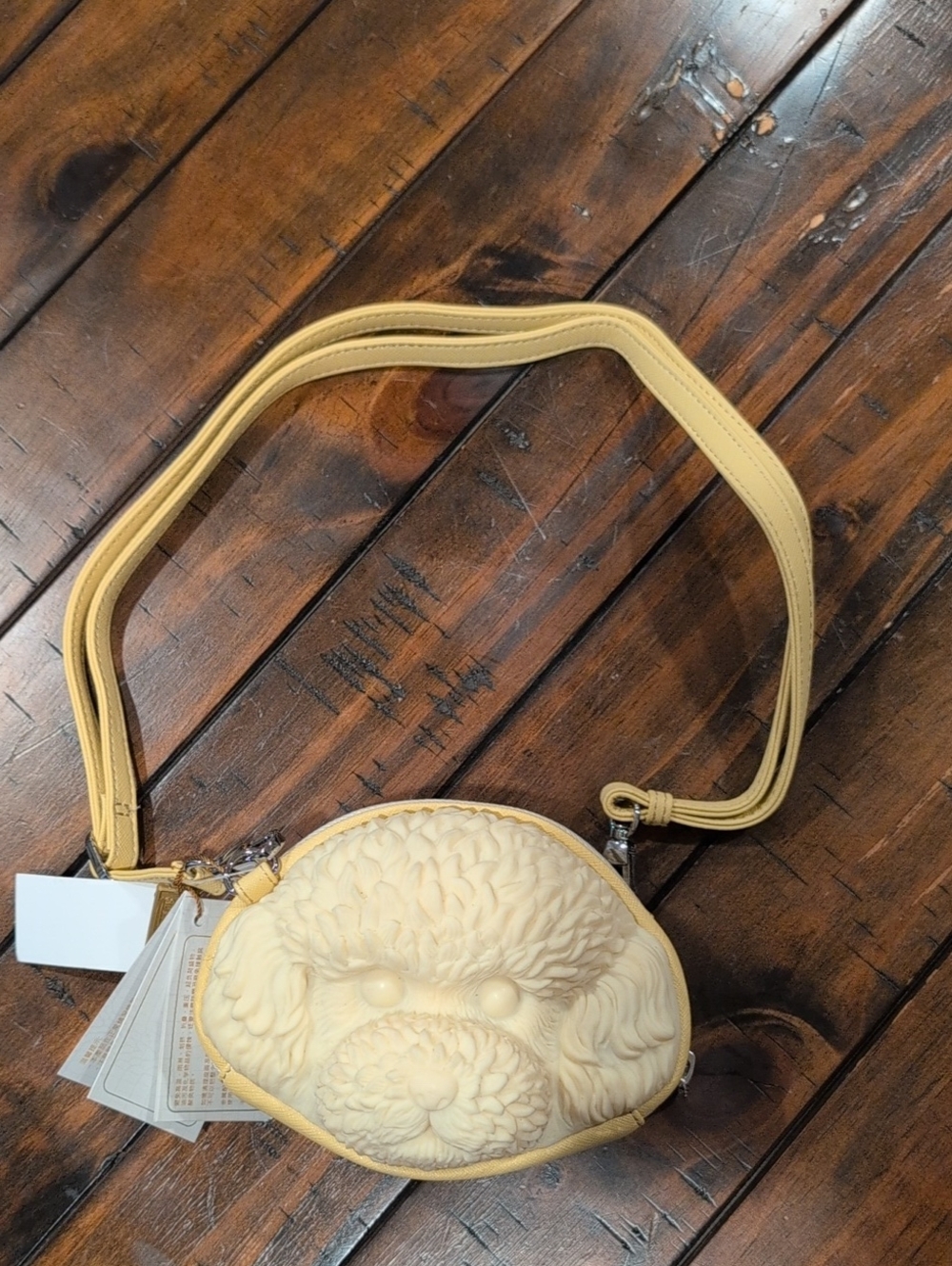Adamo 3D Bag Teddy Poodle Bag Crossbody Removable Strap NWT